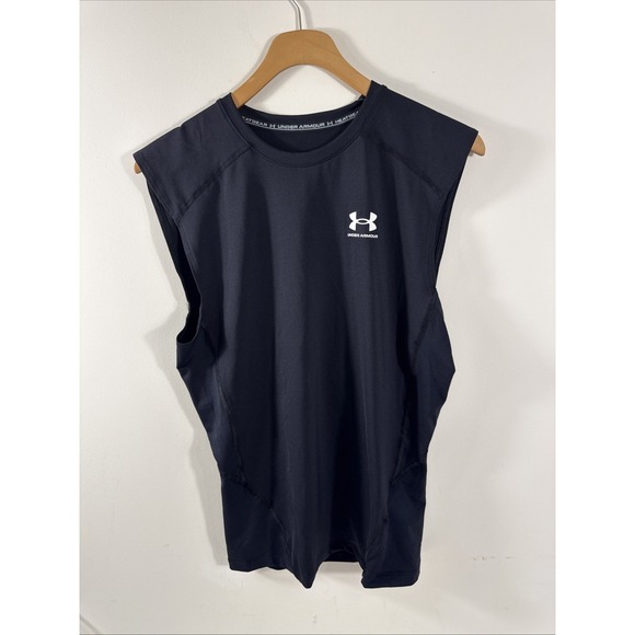 Under Armour Other - Under Armour Heat Gear Compression Black Sleeveless Shirt 1361522 Mens Large NEW